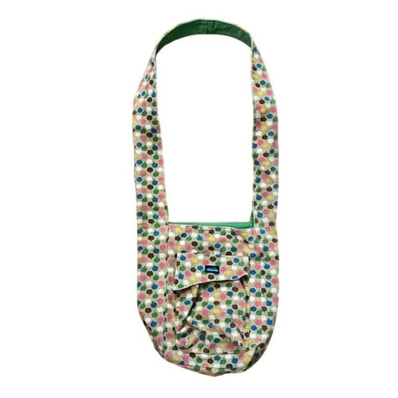 Kavu Canvas Tan Apple Print Shoulder Bag Tote  7x10x3 in - Picture 1 of 13